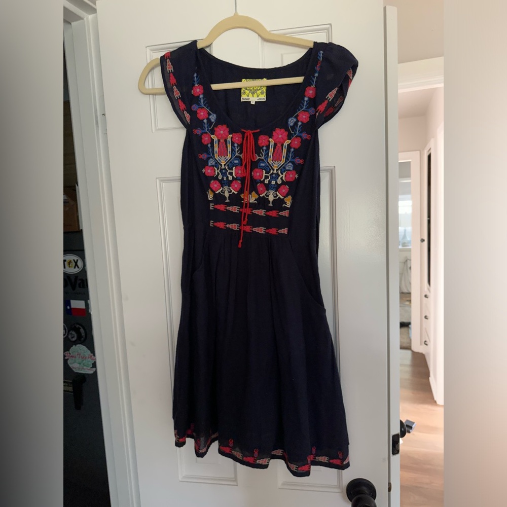 Embroidered anthropologie dress